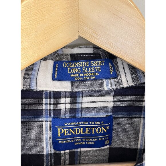 Pendleton Men’s Blue Plaid Button Up Shirt Sz‎ M - Picture 3 of 9